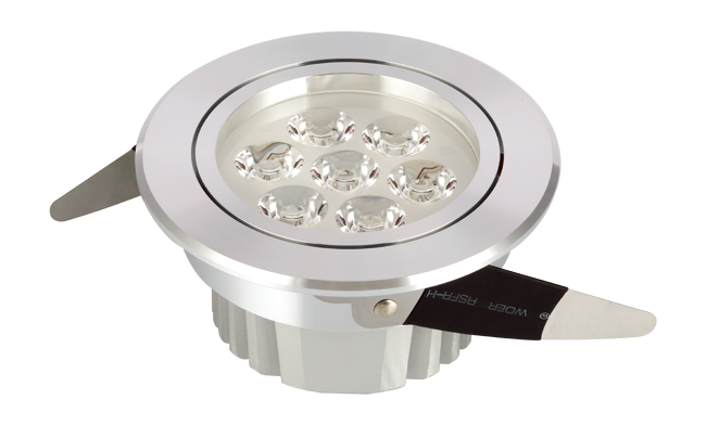 LED 7w 內(nèi)斜邊天花燈（連體透鏡）開孔95mm 黃光白光中性光